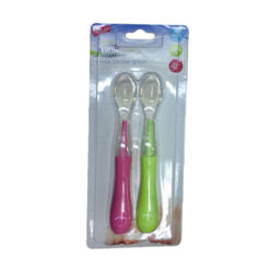 Lot de 2 cuillères souples Nature sensibles à la chaleur – bleu/vert ou rose/vert