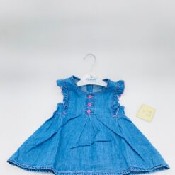 ROBE JEANS BOUTTON ROSE