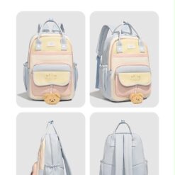 Sac à dos écolier avec breloque ourson