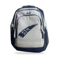 Sac à dos SJN bleu marine et beige
