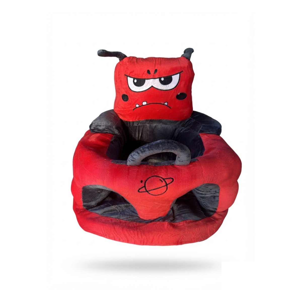 fauteuil-bebe-peluche-rouge-noir-blanc-1.jpg Fauteuil bébé en peluche – siège d'assise avec poignée, 4 coloris