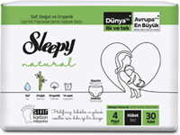 Couches-culottes Sleepy Natural Taille 4 (N°4, Maxi, 7 à 14 kg) – paquet de 100