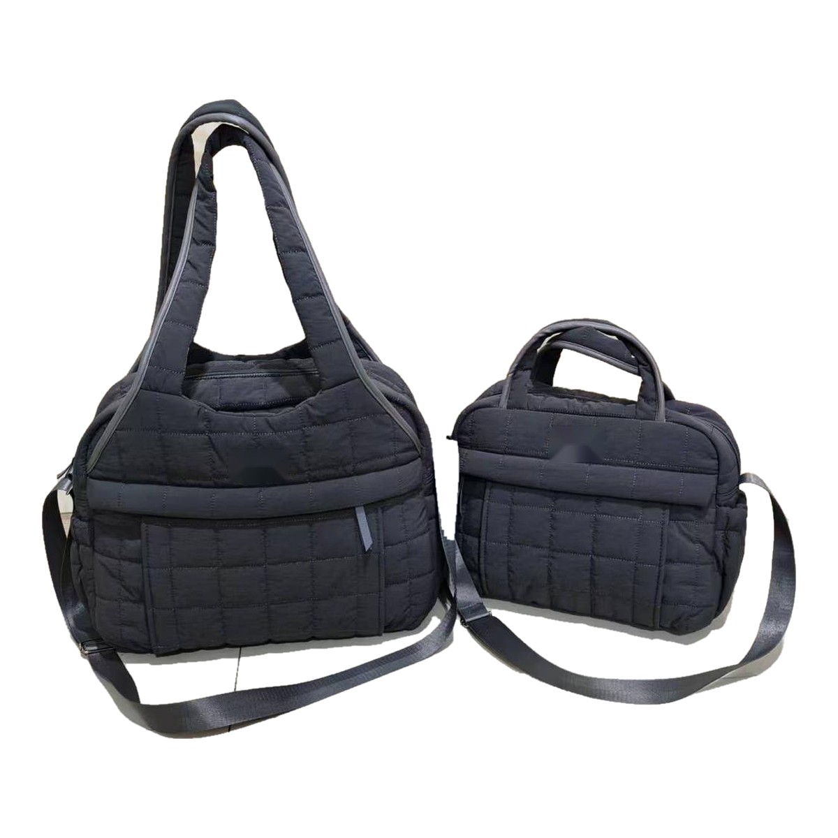 quilt-gris Set de 2 sacs à langer matelassés (grand + petit)